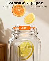Vista 5 de Jarra Mason Jar de 64 oz – Jarra de vidrio hermética y a prueba de fugas con tapa, perfecta para tae helado, té solar, cerveza fría, leche materna