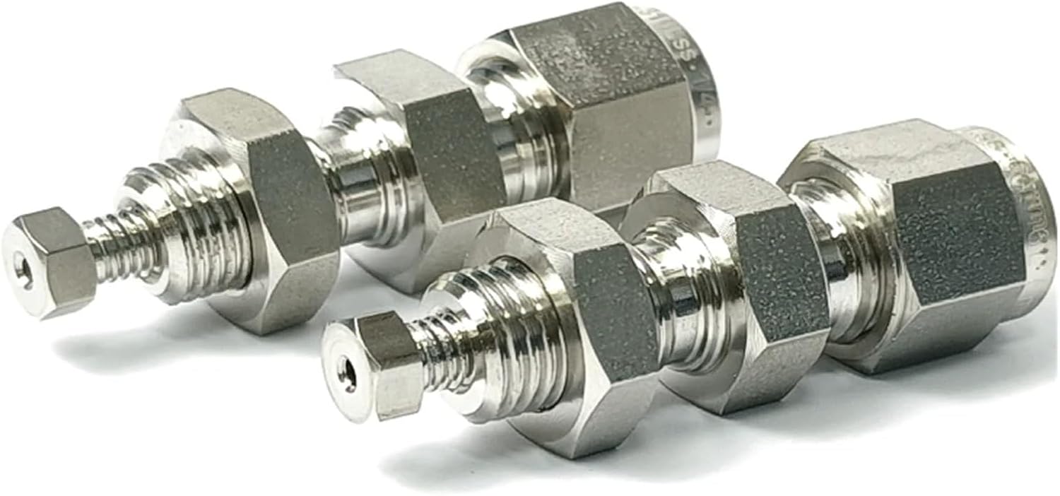 1/16" to 3mm 6mm 1/8" 1/4" Tube OD Compression Union SUS316L Stainless Steel Pipe Fitting Connector Coupler (1l8 Inch)
