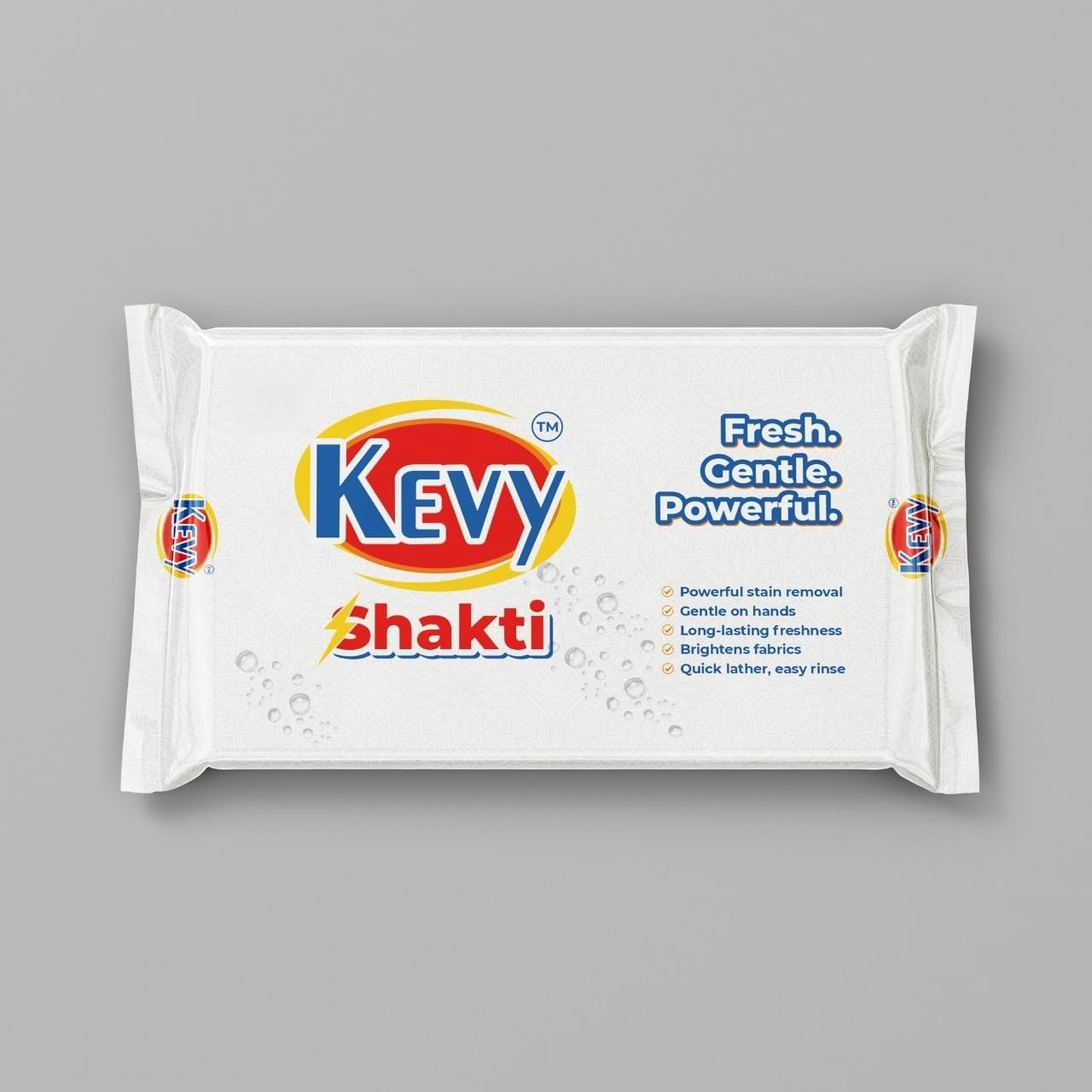 Kevy Shakti Detergent Bar 190 g, Pack of 30, Laundry Washing Soap Bar for Clothes, Powerful Stain Removal, Gentle on Hands, Quick Lather Easy Rinse, Brightens Fabrics, Long Lasting Freshness