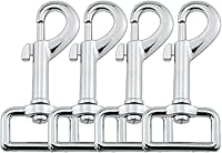 Vista 1 de Heyous 4 ganchos giratorios cromados resistentes de 1 pulgada con broches de presión para correa de perro, ganchos giratorios para perno de ojo