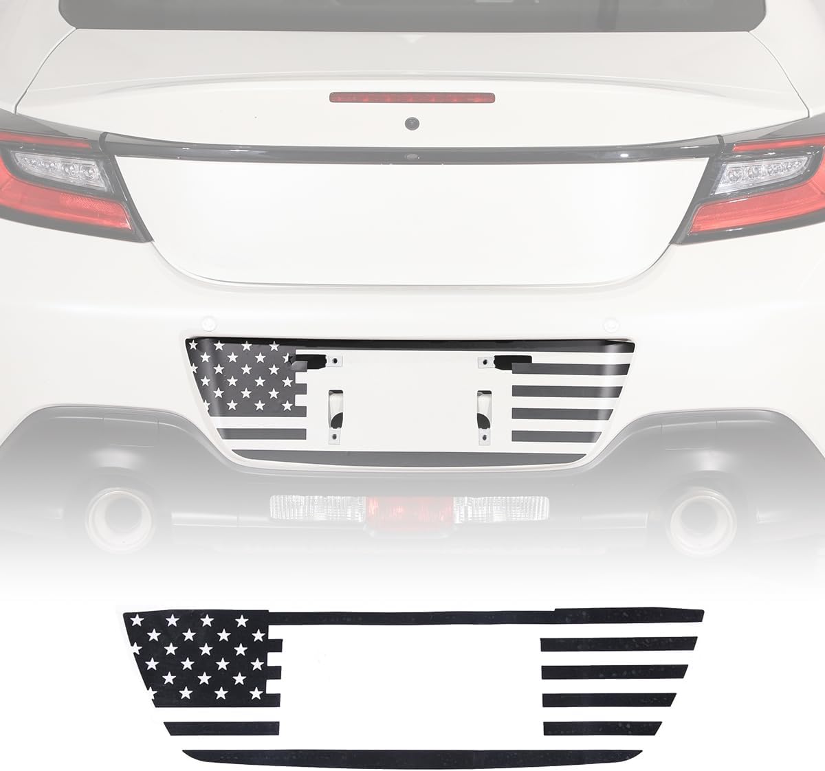 PVC Material Rear License Plate Frame Decorative Decal for Subaru BRZ 2022-2024 3D License Frame Sticker Accessory (Style C)
