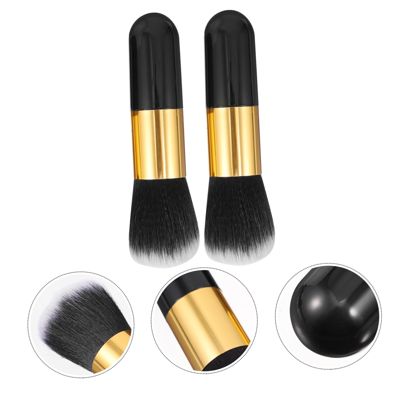 Gogogmee 2pcs Multifunction Double Makeup Brush Set Cream and Foundation Brush Soft Synthetic Hair No Shedding for Women Girls Ladies
