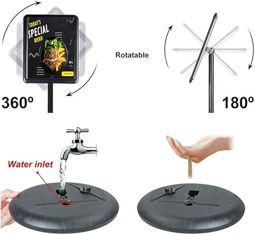 Miniatura 6 de Soporte para cartel de pie de alta resistencia de 8.5 x 11 pulgadas (altura ajustable), vista vertical y horizontal, marco de apertura a presión con