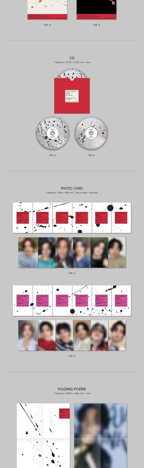Kim Woojin The moment : 美成年 Bounce 2nd Mini Album CD+POB+Photobook+Photocard+Folding poster on pack+Sticker+Message card+Bookmark+Paper figure+Tracking Sealed I'm Still On My Way To Dream (SET(A+B))