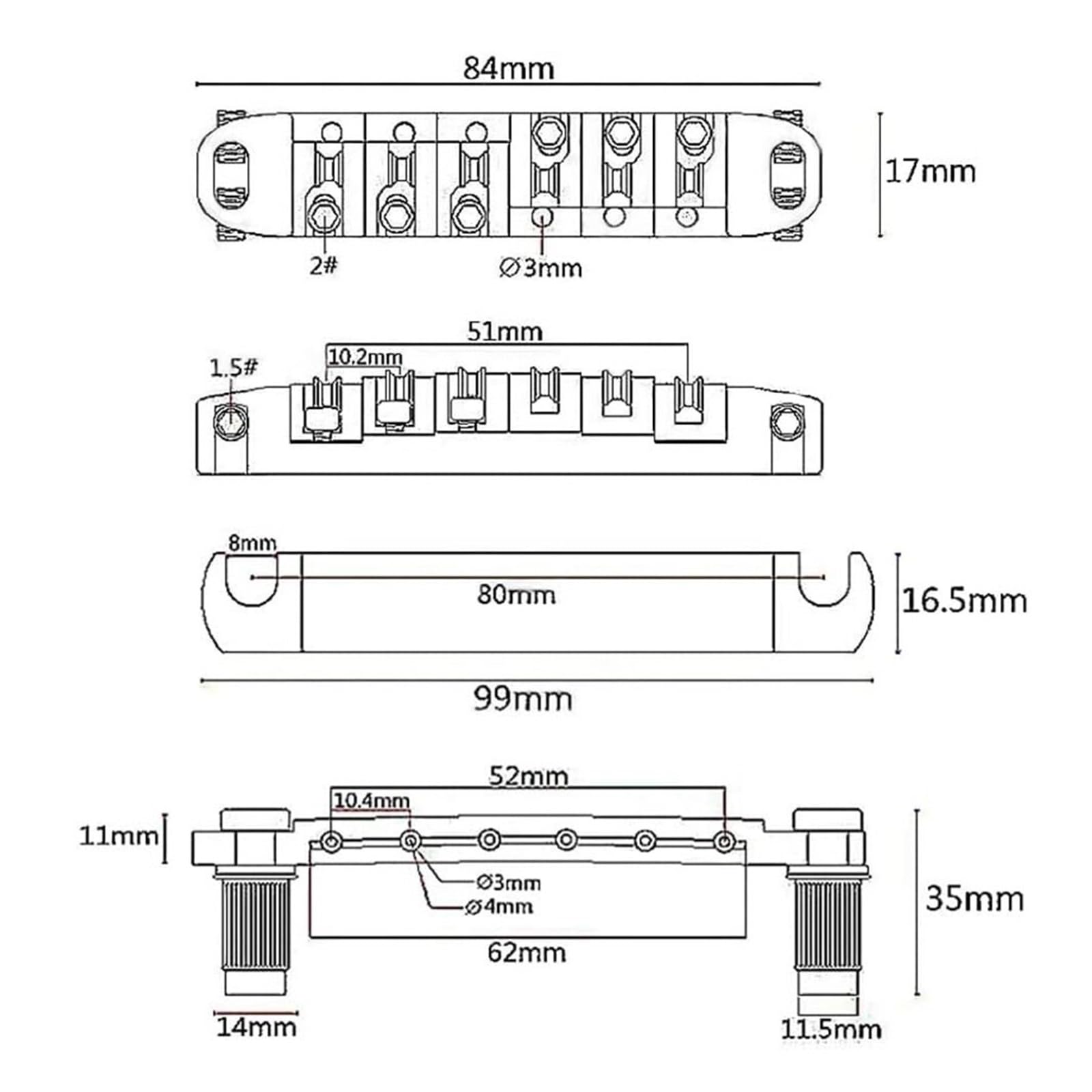 Mostek Do Gitary Elektrycznej Mostek Górny I Dolny Łożyska Kulkowe I Narzędzia Do Gry Mostek Gitarowy(Bk)