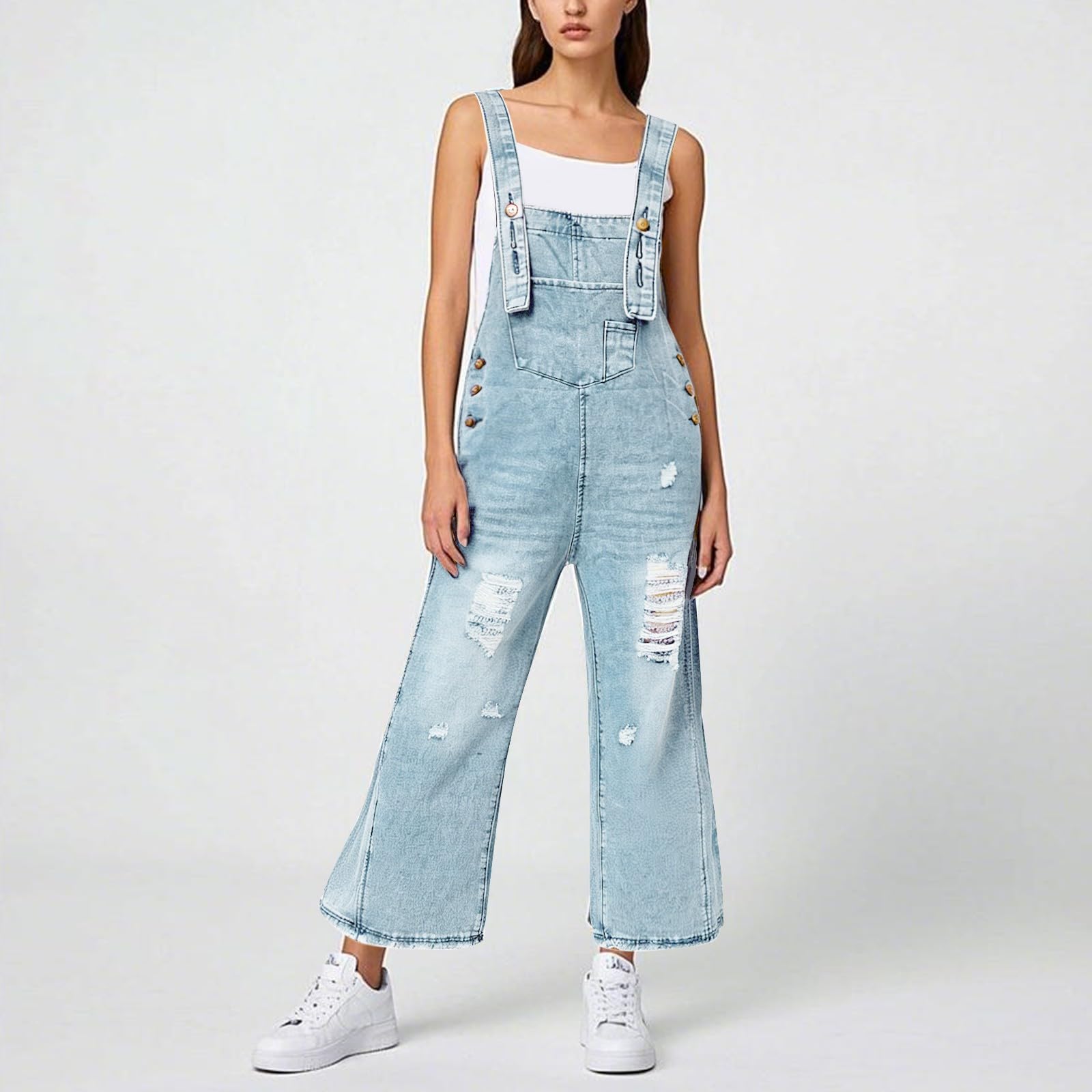 Mono Mujer Vaquero para Overol Largos Peto Anchos Elegante Tezano Tallas Grandes Macacao Informal Fiesta De Trabajo Baggy Casual Hippie Deportivo