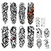 DaLin Extra Large Full Arm Temporary Tattoos and Half Arm Tattoo Sleeves for Men Women, 14 Sheets (Collection 7)