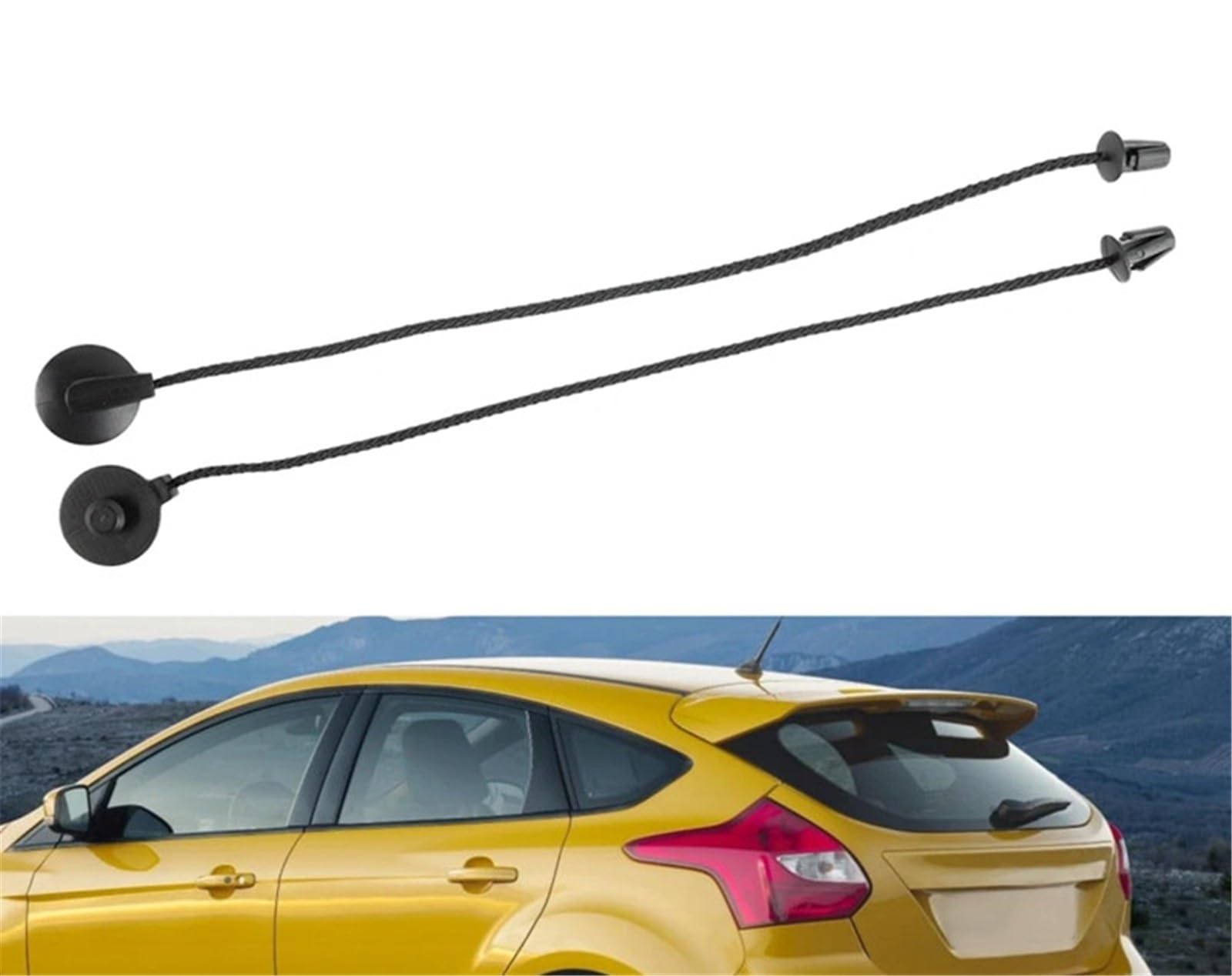 Trasera Maletero Cuerda Compatible con Ford para Focus Hatchback 2012-2017, Estantes Traseros para Maletero, Cuerda para Colgar, Hebilla, Correa De Sujeción 1930212 BM51A46538AA