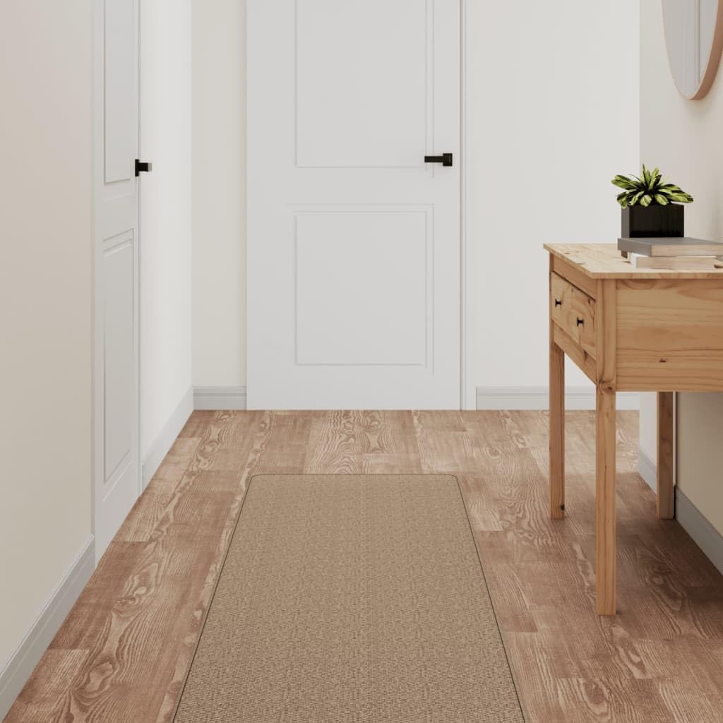 Tapis de couloir aspect sisal lavable antidérapant pour salon cuisine
