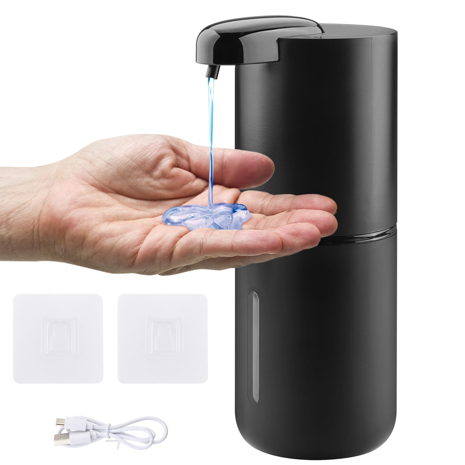 Dispensador de Jabón Automático, 400 ML Líquido Dispensador Jabon Baño,USB Recargable Dispensador de Jabón de Manos sin Contacto para Cocina, Baño, Hotel
