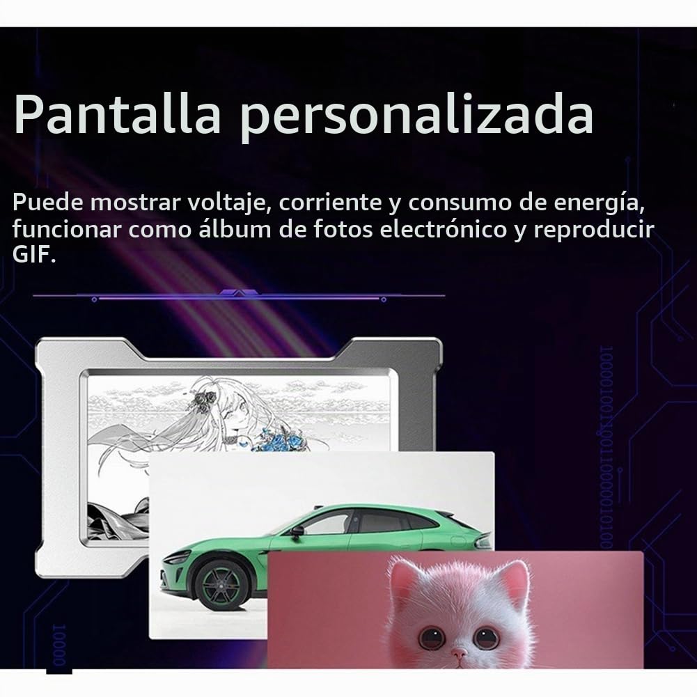 HMLAB ZNEO Hub USB Gaming de 2 A 3 Puertos 8KHz con Pantalla, Moderno para Configuración de Escritorio con de Juego, con 2X Cable C A C RGB B