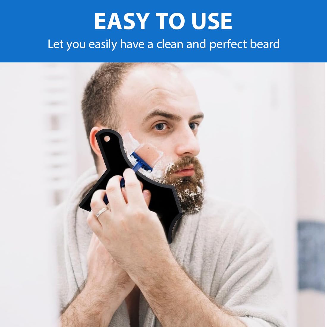 2 Pezzi Stencil Pettine per Barba Uomo,Strumenti per Modellazione,Per Riparare Capelli,Regalo da Uomo per il Parrucchiere(Nero)