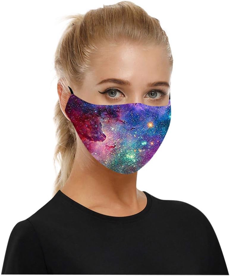 5PCS Bandana Face Reusable Dust Cloth Protection Washable Elastic String Cover Cycling Motorcycle Half Fashion Cotton Fabric Breathable Rewashable Re-Useable Scarf