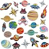 O-Kinee Patches, voor kinderen, ruimte/astronauten, strijkplaatjes, strijkpatches, voor op T-shirt of jeans, 26 stuks