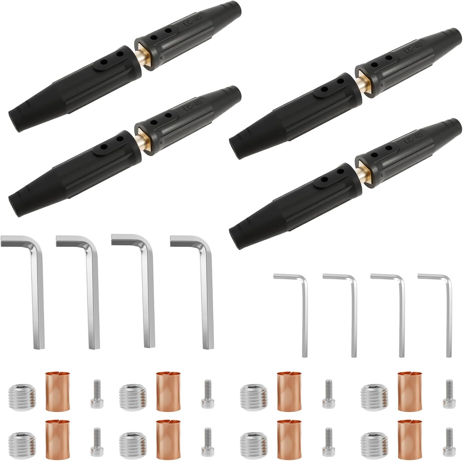 4 Pack LC-40 Welding Leads Quick Connector, Welding Cable Connectors, Male & Female Welding Connectors Compatible with 1/0 and 2/0 Cable, 350 Amp Max