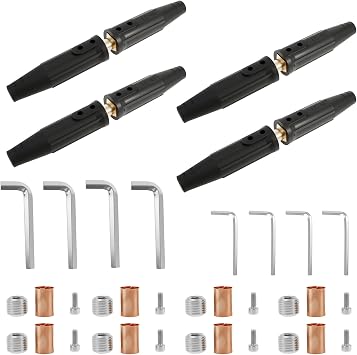 4 Pack LC-40 Welding Leads Quick Connector, Welding Cable Connectors, Male & Female Welding Connectors Compatible with 1/0 and 2/0 Cable, 350 Amp Max