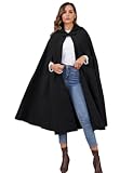 Cape Poncho Women&apos;s Hooded Maxi Cloak Coat Winter Warm Long Cloak Cosplay Costumes Outerwear