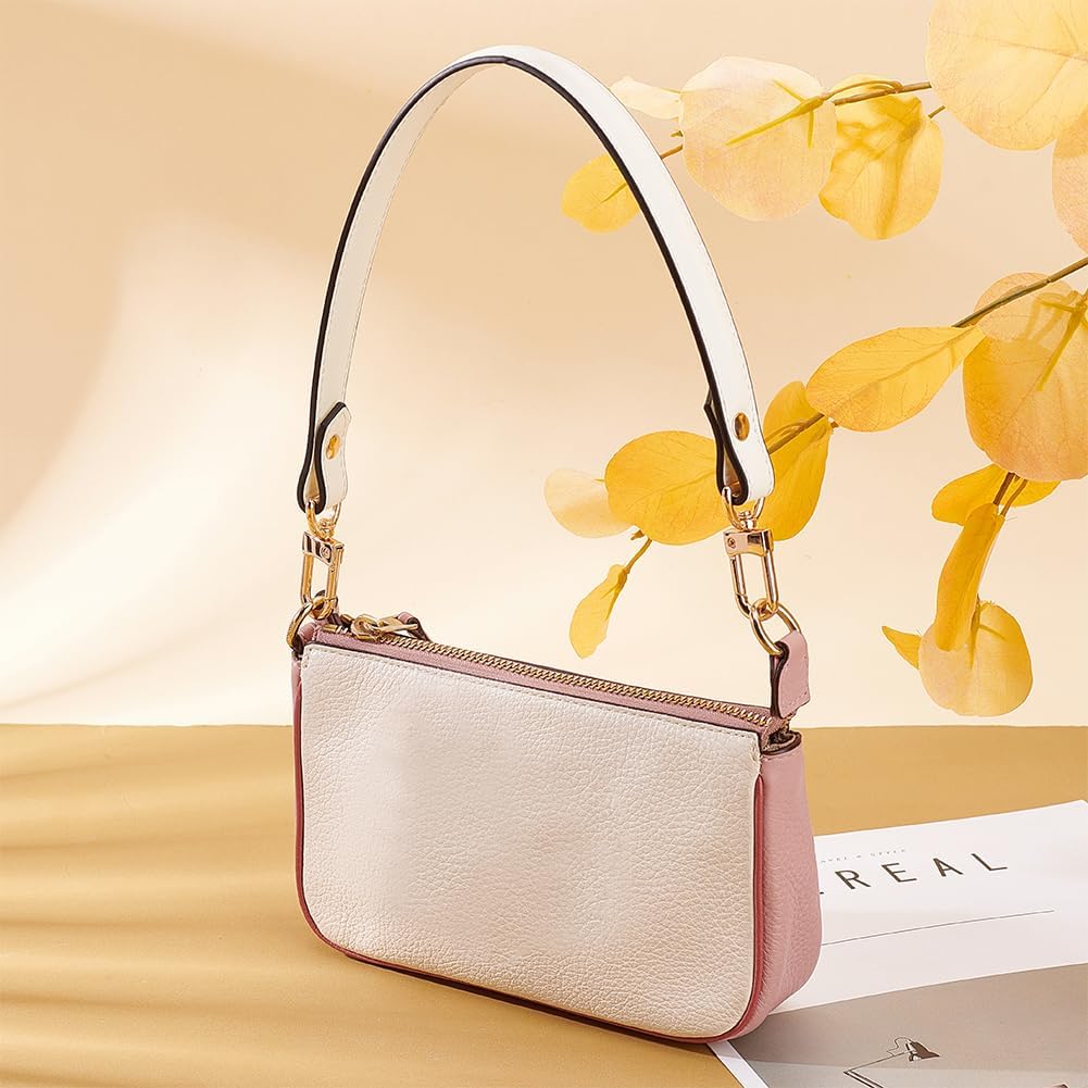 PH PandaHall Genuine Leather Purse Short Bag Strap, Leather Bag Handle Replacement Shoulder Bag Straps for Handbag Bag - Image 3