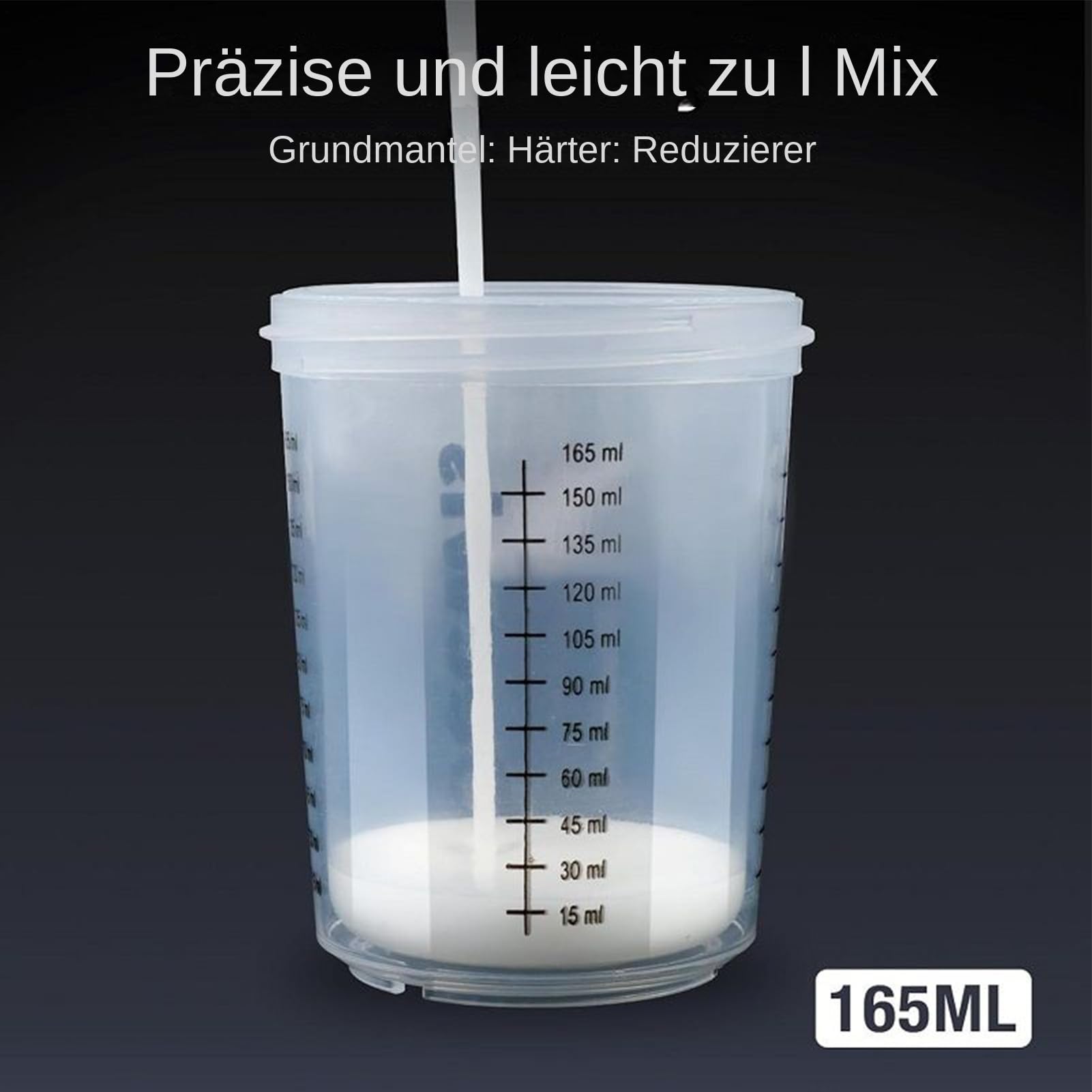 Vasos Mezcladores de Pintura Automotriz Medidores de Pintura de 6 Onzas 165 | Utensilios Multiusos Compactos para Manualidades Reparaciones Modificación de Muebles y Modelos