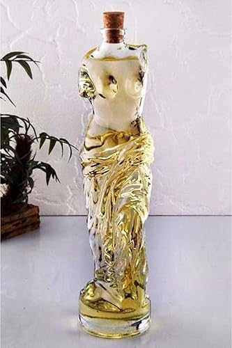 POLENArt Venus - Decantador de licor con tapón de corcho, decantador de whisky en forma de mujer, jarra de vino de vidrio grueso duradero, 27 onzas,