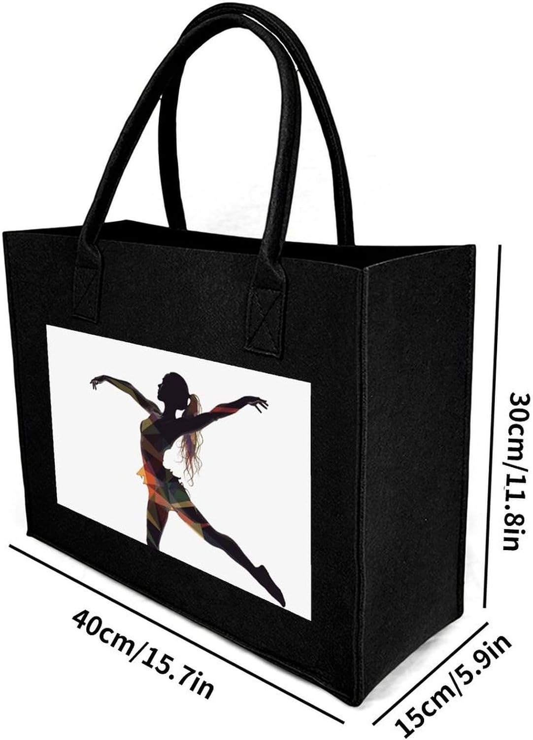 A Dancer Tote Bag for Unisex, Large Felt Shopping Bag with Handles, Handbag, Reusable Gift Bag
