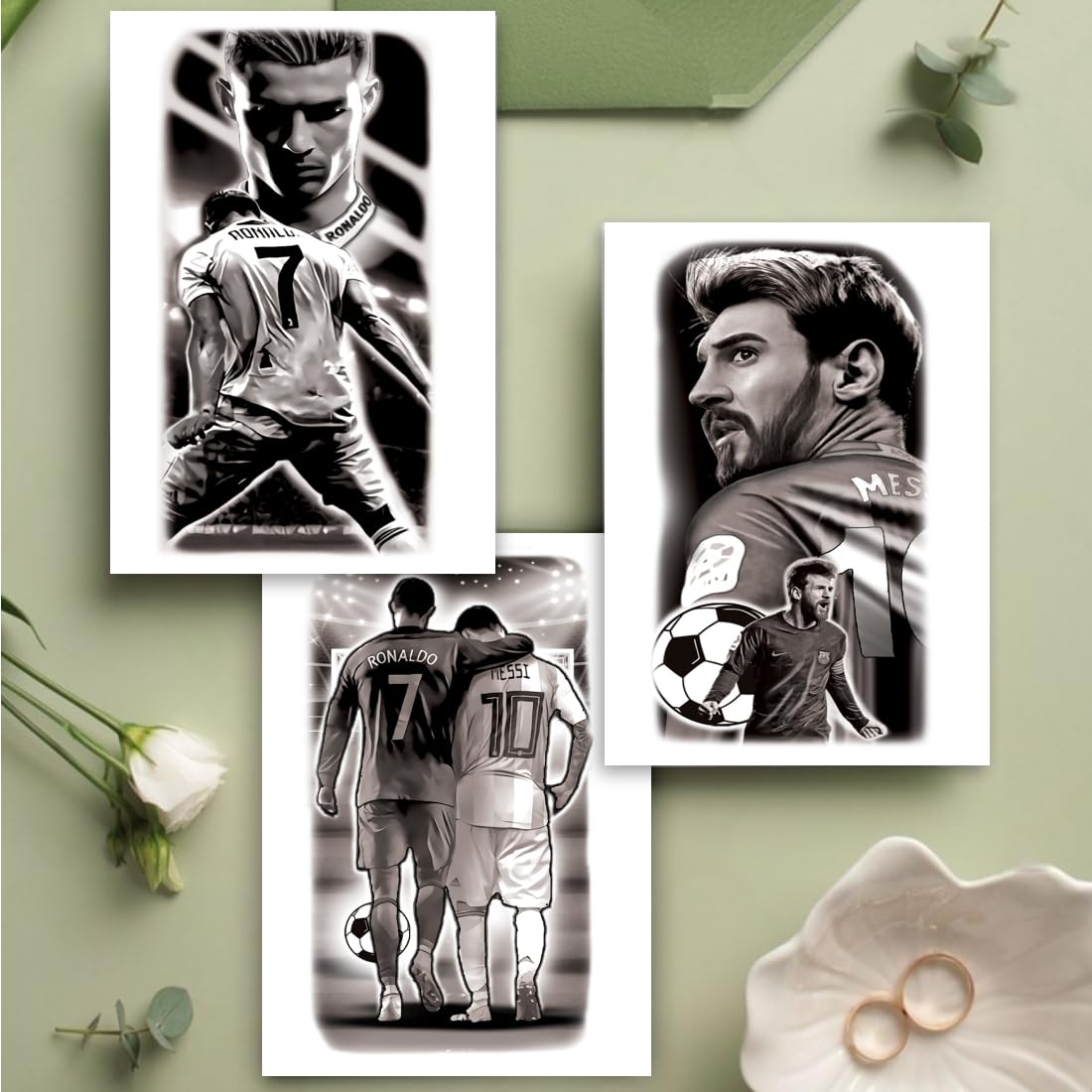 Temporary Tattoowala Cristiano Ronaldo & Lionel Messi Temporary Tattoo Sticker For Male & Female Waterproof Simple And Quick Application, Easy Removal-image-32