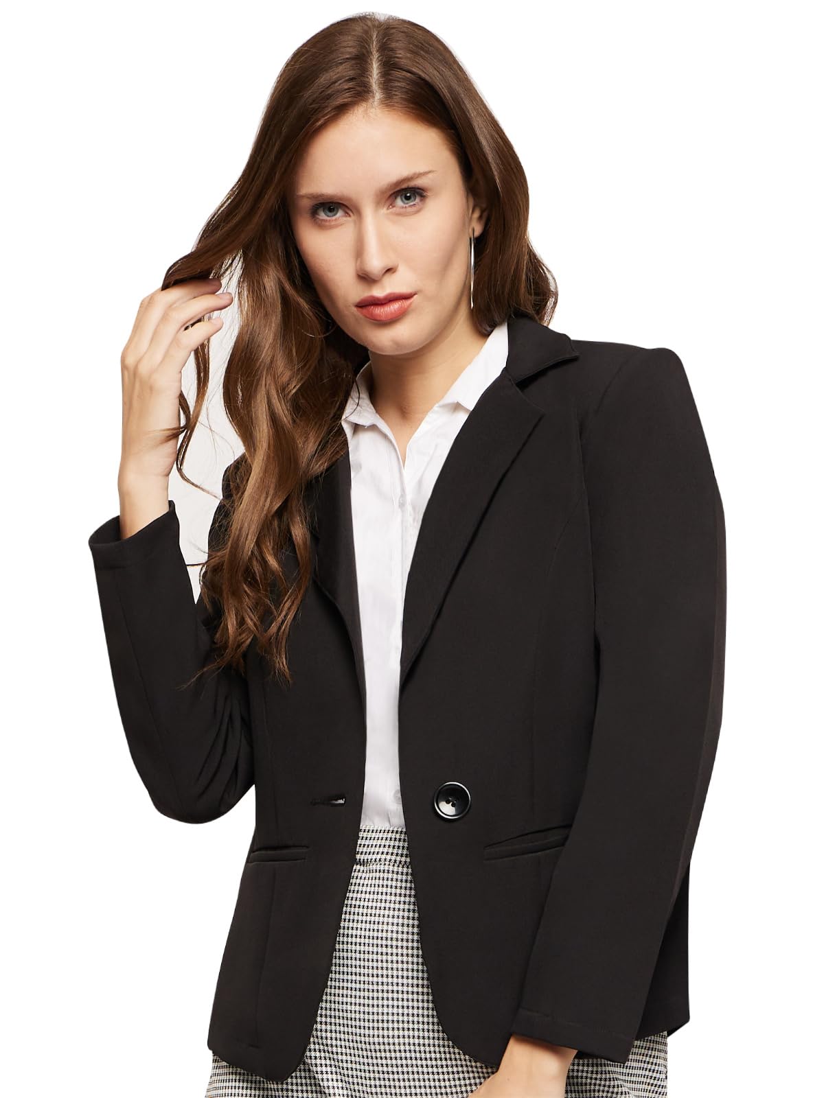 martini get high ! Martini Women Western Blazer | Formal Work Wear | Easy Wash | Single Breast | Stretchable | (Black, Size : S to XL)-picture-25