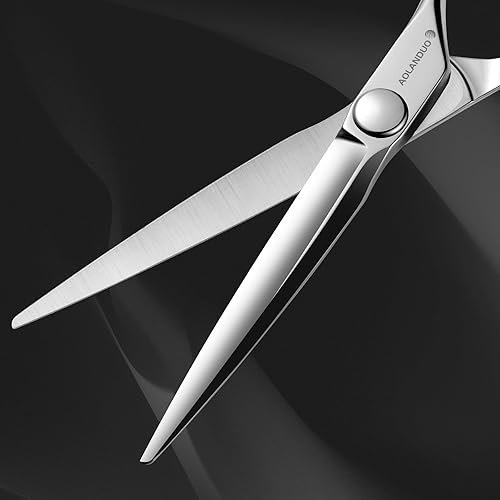 Miniatura 3 de AOLANDUO - Tijeras profesionales para cortar cabello, tijeras de peluquero de acero VG10, mango ergonómico, 1 unidad, 6 pulgadas