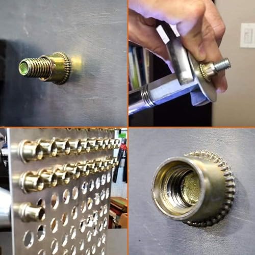 Miniatura 7 de LOKMAN 175PCS Kit de Tuercas de Remache Métricas de Acero al Carbono de Cabeza Plana Roscada, Inserto Assortado en M3 M4 M5 M6 M8 M10 M12, Cuerpo