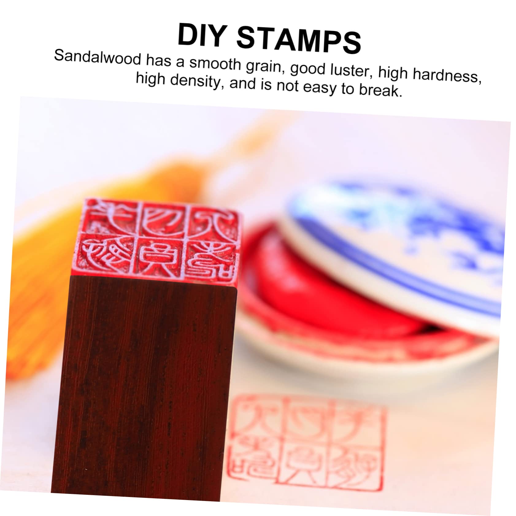 NUOBESTY 3er-set Sandelholz-bastelstempel Set Mit Quadratischen Stempelblöcken Für Scrapbooking Und Kartenherstellung 2 Stück * 3