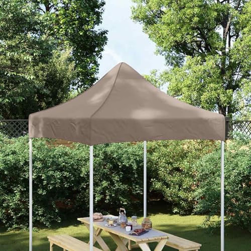 WGYHOME Techo para carpa de fiesta, 2 x 2 m, color topo – Techo de repuesto para cenador plegable de poliéster 600D Oxford resistente al agua y a los rayos UV con revestimiento de PVC, ideal para