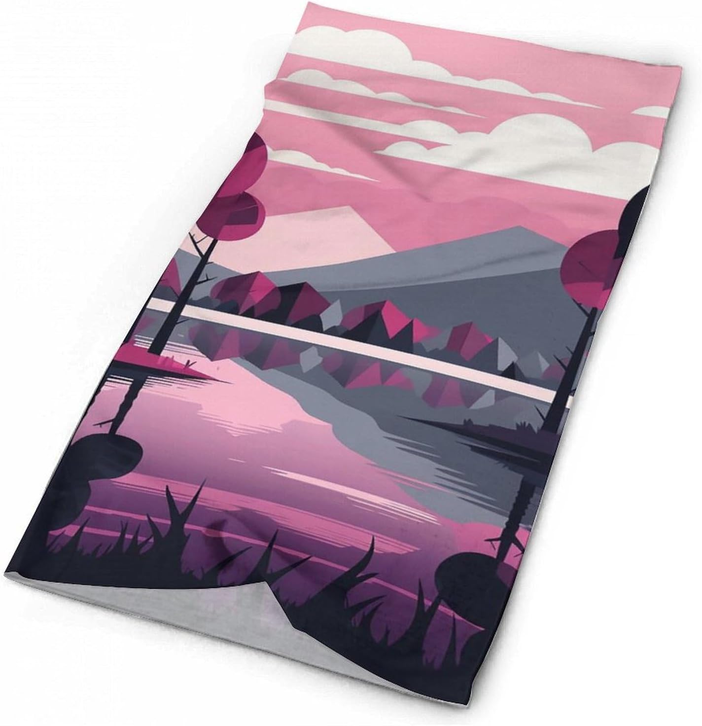 Trees by The Lake Winter Neck Gaiter Windproof Face Cover Scarf Stylish Warmer Bandana Cloth Soft Face Mask for Men Women Sun Cooling Scarf for Skiing Hiking Cycling