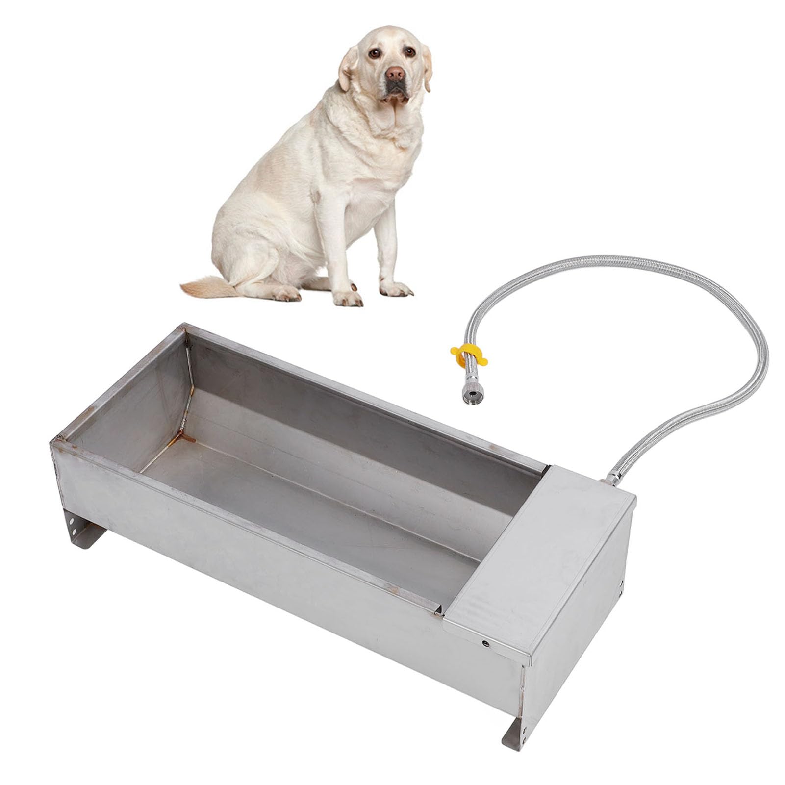 Haofy de Bebedero Automático de 50x21 Cm de Gran Capacidad con Acero Inoxidable para un Suministro Constante de Agua, Conservación Eficiente, para Pollo, Pato, Ganso, Vaca, Oveja, Granja,