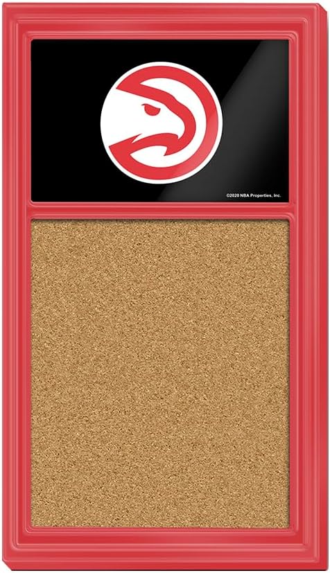 The Fan-Brand NBA Atlanta Hawks: Cork Note Board- Sports Decor for Home, Game Room, Fan Cave & Garage - USA Made