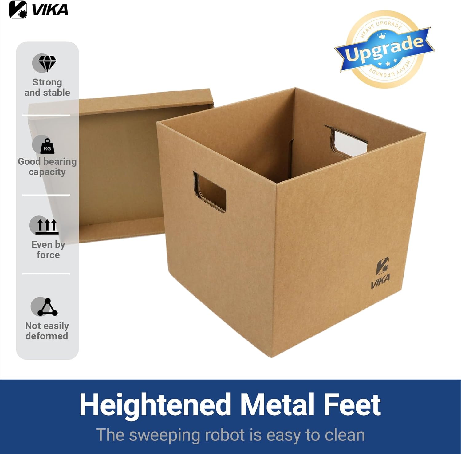 Vinyl Record Storage Box & Moving Box – Sturdy Cardboard with Removable Lids and Handles, Holds 60 Records/Laser Discs Each - Set of 4 Boxes (Kraft)