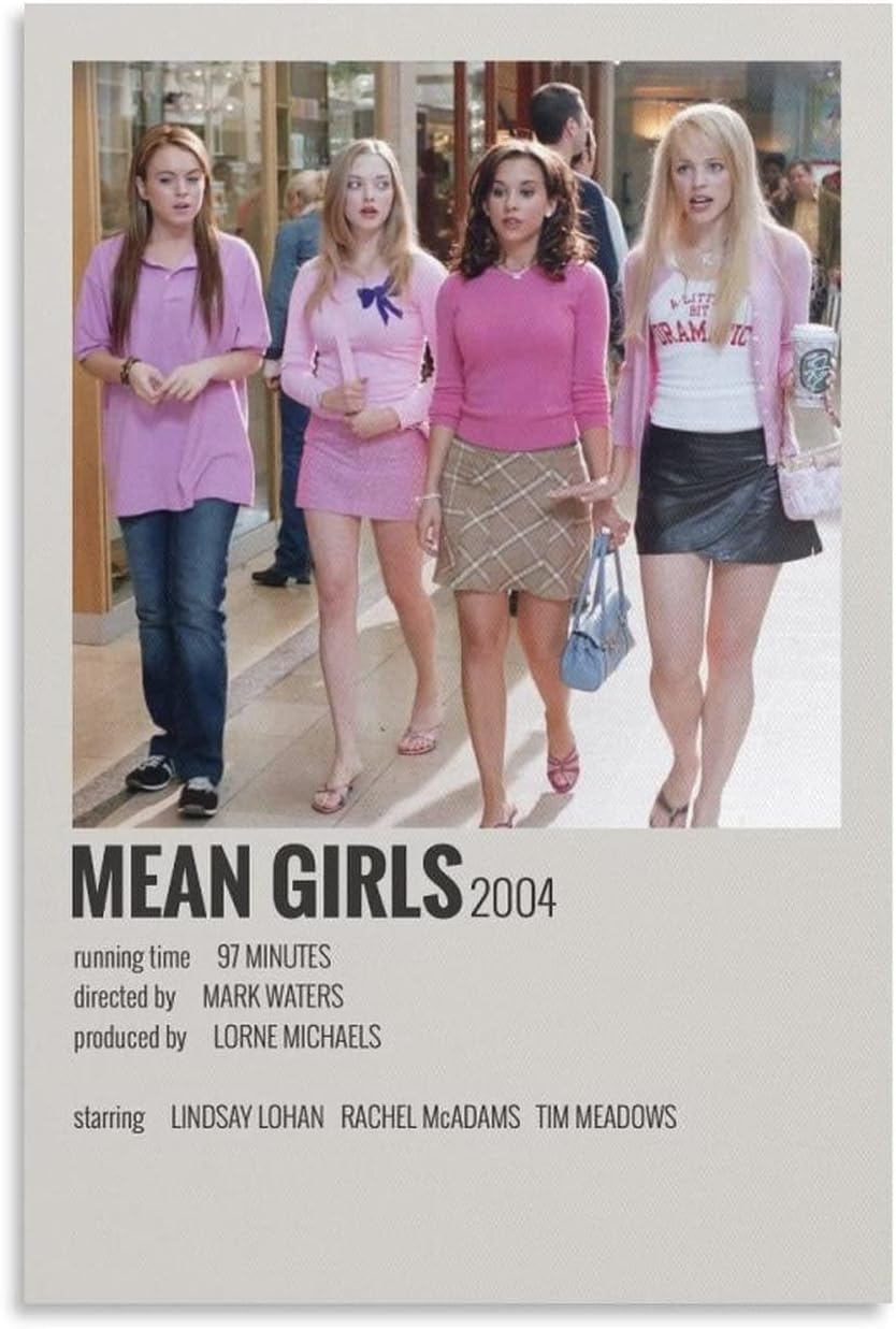 Mean Girls Minimalist Aesthetics Movie Polaroid Poster Canvas Wall Art Prints Poster Photo Picture Painting Posters Room Decor 16x24inch(40x60cm)