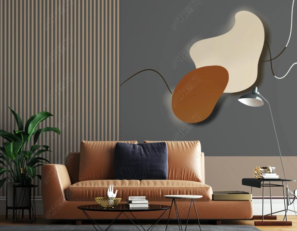 Papier peint intissé géométrie rétro poster géant mural salon