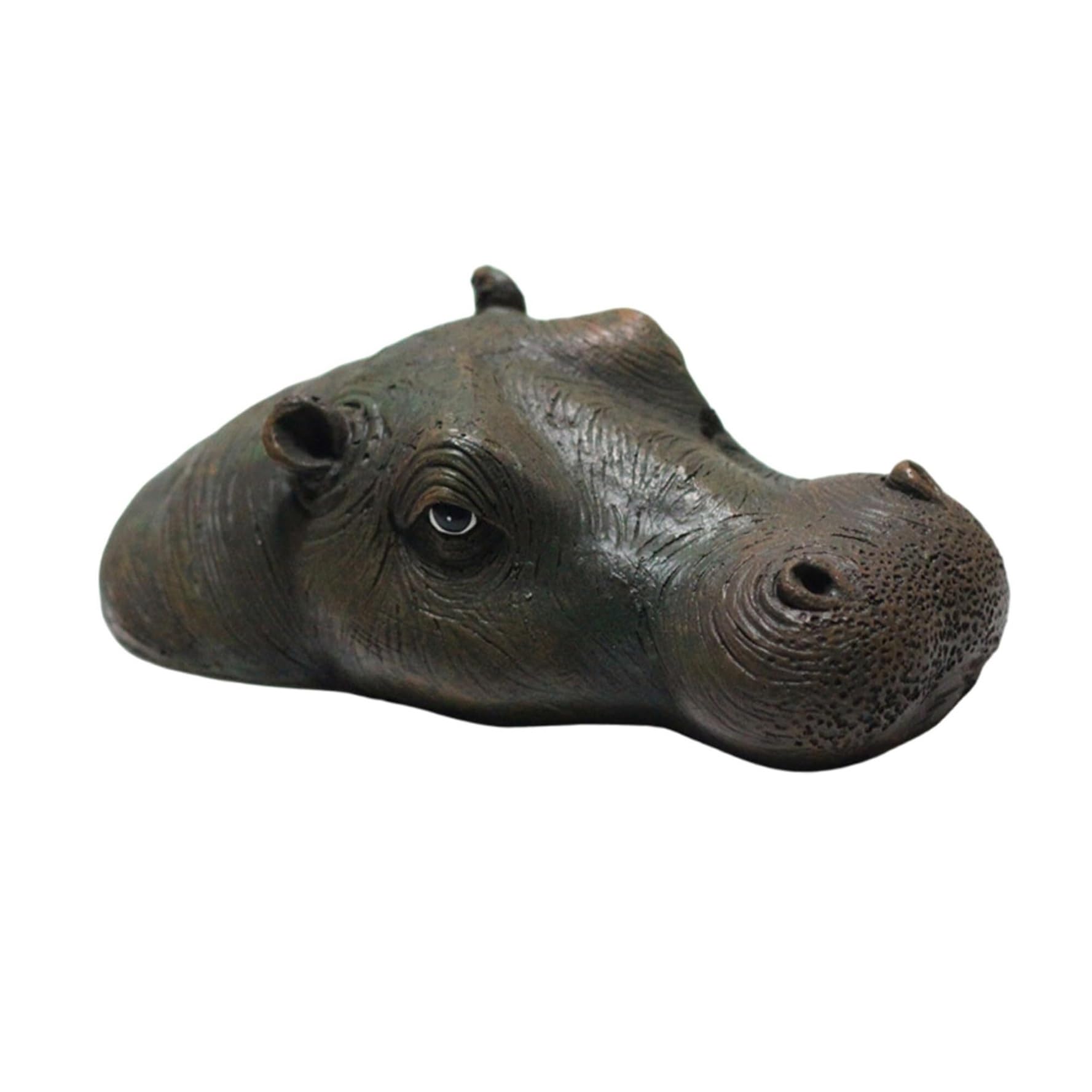 Figurine d'hippopotame en résine Yofab imperméable pour étangs extérieurs et piscine