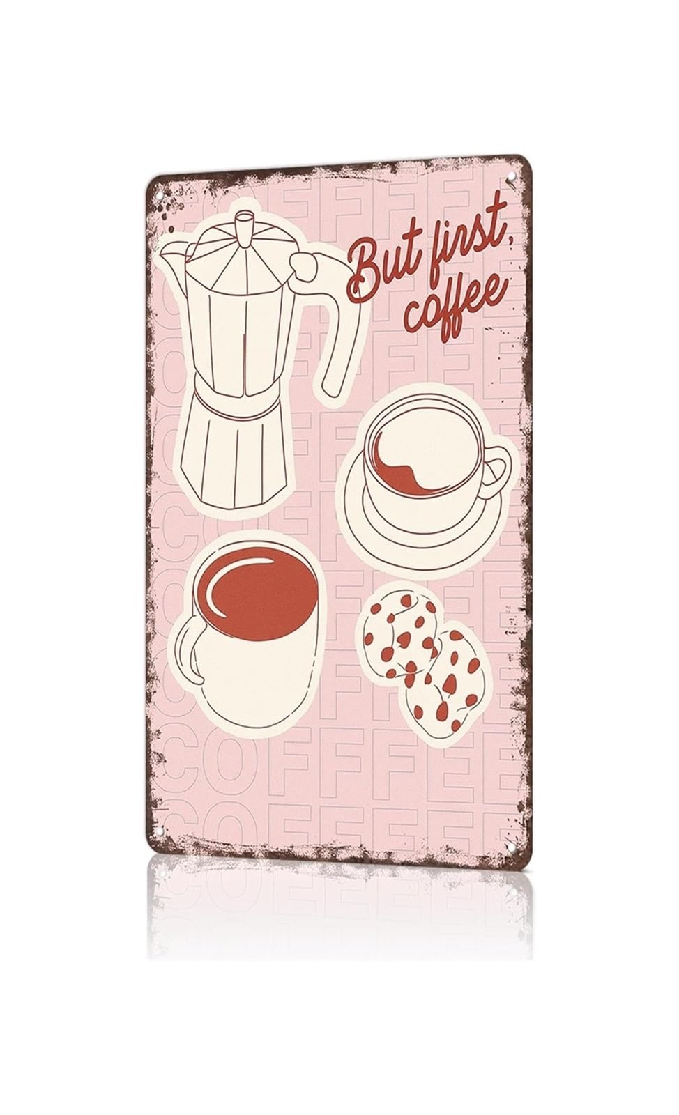 XHAJCSJWGD Nostalgic Metal Poster Meal Ritual Pattern Wall Hanging for Laundry Room Workshop Basement 8 X 12 inch