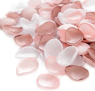 Ling's moment Rose Petals, Silk Flower Petals for Wedding/Aisle/Flower Girl Baskets/Table Centerpiece Décor,etc.Blush White