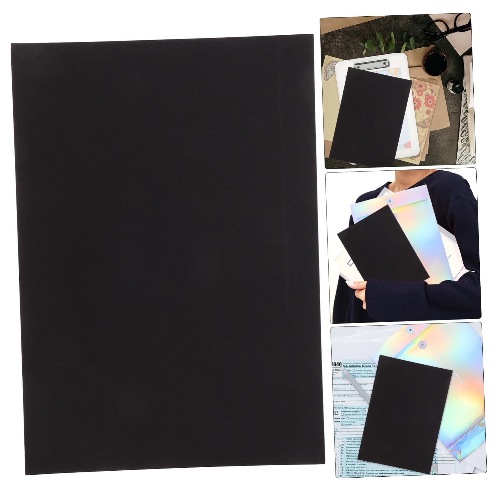 Cubiertas de Encuadernación Negras de Papel A4 para Oficina 100 Hojas, Versátiles Gran Capacidad, Ideales para Proyectos y Presentaciones Profesionales