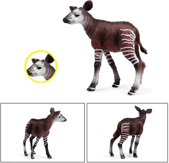 FLORMOON Okapi Figure Realistic Animal Figurines Early Educational Animal Toy Science Project Christmas Birthday Cake Topper for Kids Toddler
