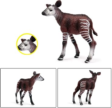 FLORMOON Okapi Figure Realistic Animal Figurines Early Educational Animal Toy Science Project Christmas Birthday Cake Topper for Kids Toddler