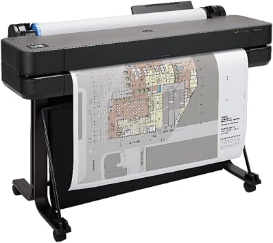 HP DesignJet T630 Large Format 36-inch Plotter Printer, with Auto Sheet Feeder, Media Bin & Stand (5HB11D)