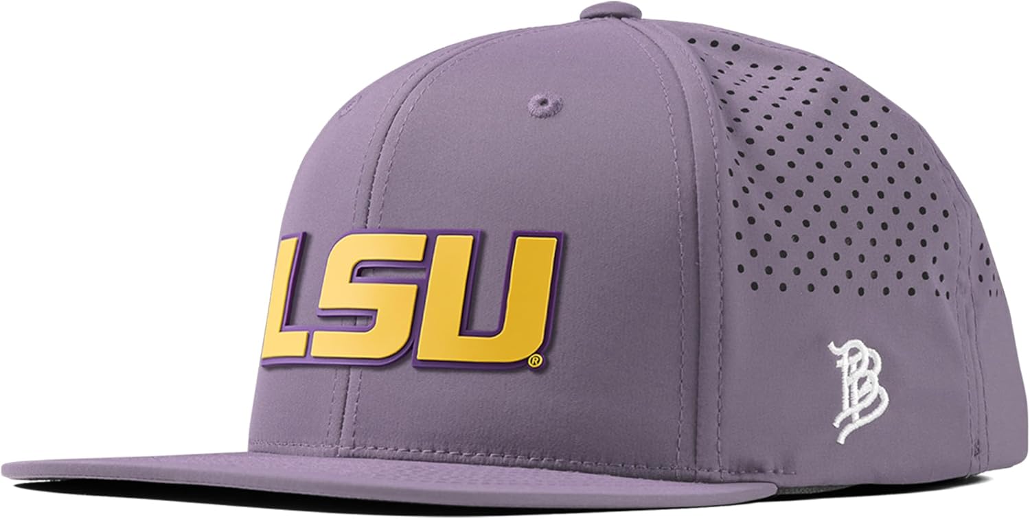 Branded Bills Officially Licensed x LSU Tigers Flat Performance Collection Gold Block PVC