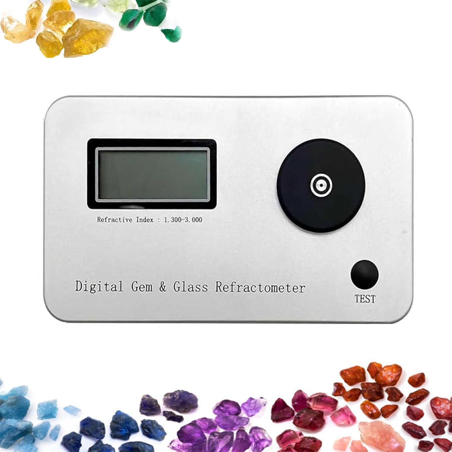 LjlXanthiper Digital Gemstone Refractometer,Digital Gemstone Refractometer,Gemstone Identification Tool with Lcd Display and 700mah Battery,Refractive Index 1.300-3.000,For Jewelry,Jade,Crystal