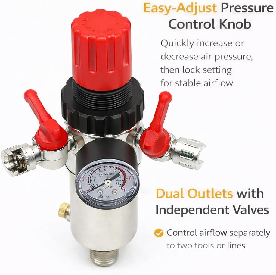 Merry Tools HK 1/234; Air Filter Regulator, Air Compressor Regulator Water Separator 214108