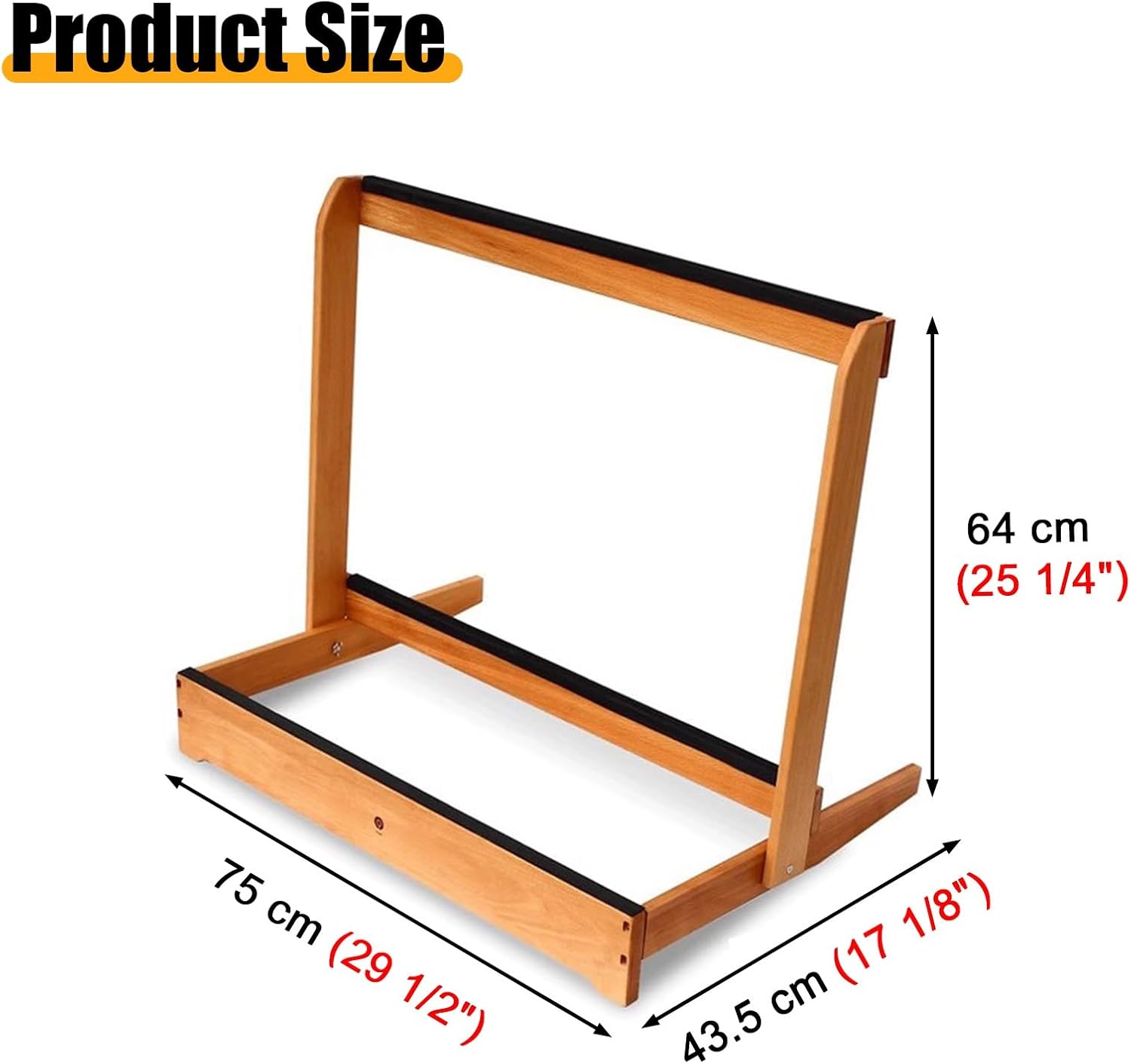 Tennis Racket Storage Stand Solid Wood Multiple Sizes Floor Standing Display Rack(L 75cm(29 1/2"))