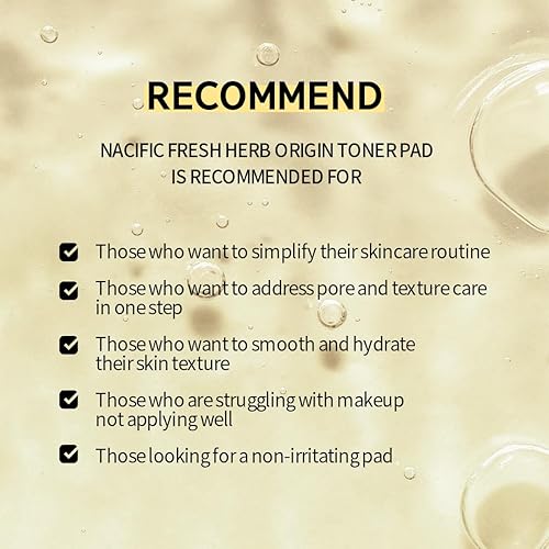 Miniatura 8 de NACIFIC Almohadillas faciales de algodón Fresh Herb Origin - Almohadillas de tóner 60 hojas para hidratación Radiance Barrera de humedad de la piel