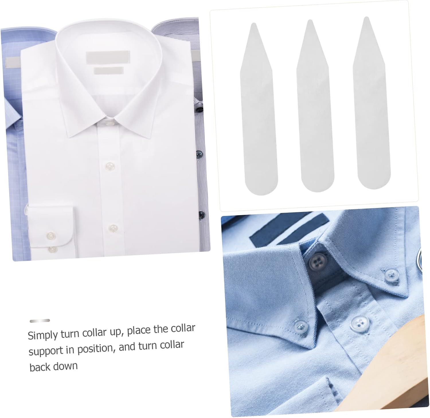 BESPORTBLE 300pcs Collar Stays Heat Resisting Shirt Collar Support for Crisp Dress Shirts for Men and Women Maintain Shape Day